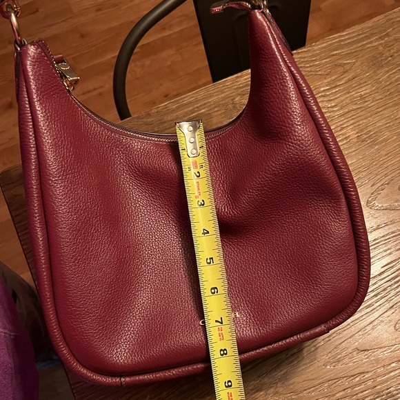 COACH purse- hobo style, with two straps- burgundy - only carried twice - Picture 7 of 10
